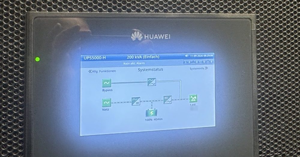 USV-Anlage mit Systemstatus ohne aktiven Alarm
